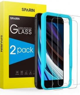 Anferu [2 Stück] Panzerglas Schutzfolie für iPhone SE 2020 , mit [Nicht vollständig Bedecken] [Positionierhilfe] [9H Härte] [Anti-Kratzen] [Blasenfrei] [HD Klar] [Anti-Öl]