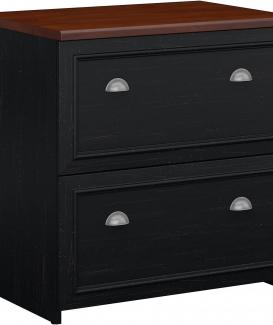 SKYCABLE Bush WC53981-03 Fairview Lateral File Cabinet, Antique Black/Hansen Cherry