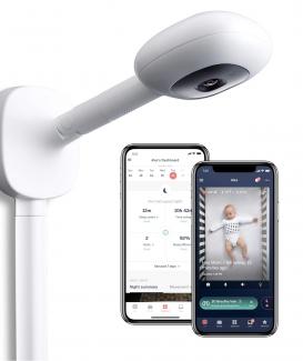 SKYCABLE Nanit Plus - Smart Baby Monitor and Wall Mount: Camera with HD Video & Audio - Sleep Tracking - Night Vision - Temperature & Humidity Sensors and Two-Way Audio